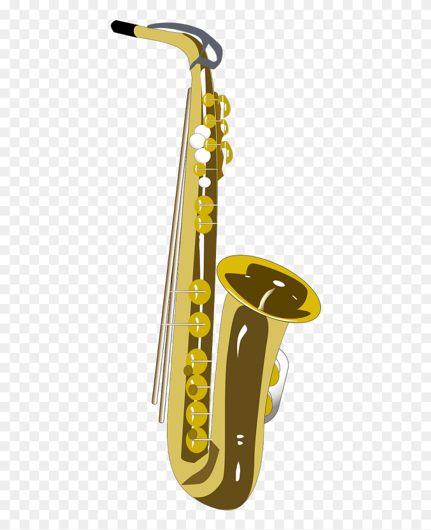 Saxophone Music Musical - Cartoon Alto Saxophone Png Clipart