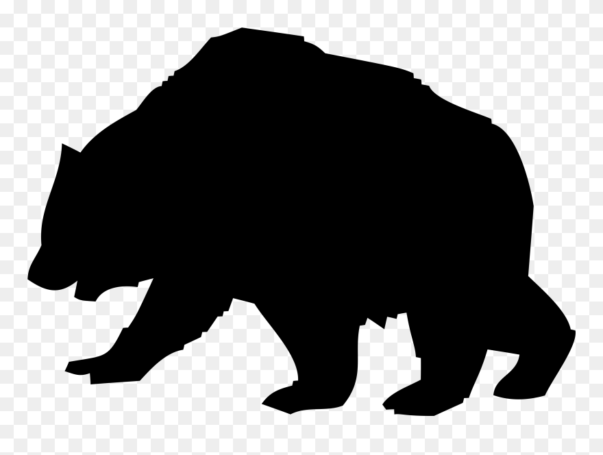 Silhouette Of A Bear - Profil Hd Clipart