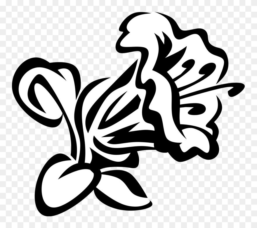 Vector Illustration Of Rhododendron Azaleas Botanical - Rhododendron Black And White Clipart - Png Download