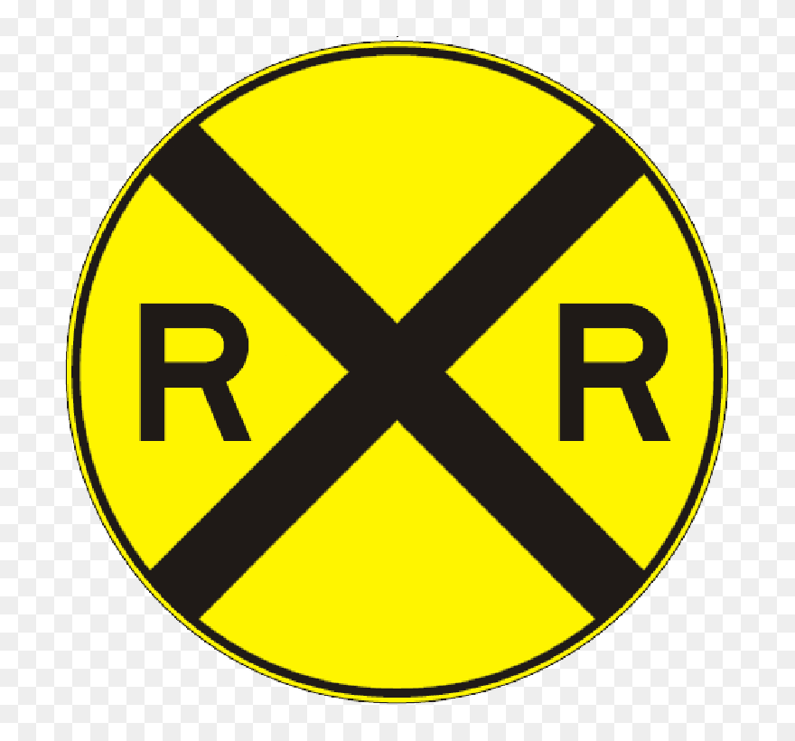 Transparent Warning Symbol Png - Grade Crossing Advance Warning Sign Clipart