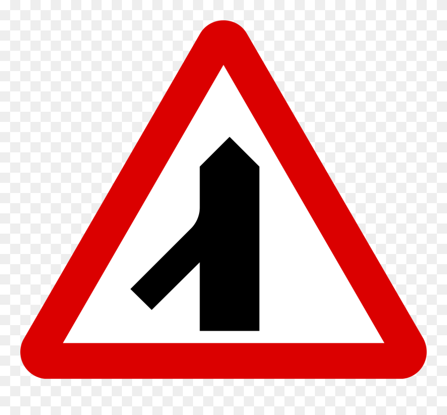 Traffic Merges From Left Sign Clipart