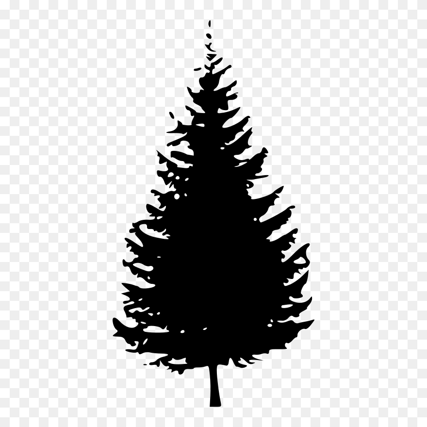 Tree Silhouettes - Pine Tree Black And White Clipart