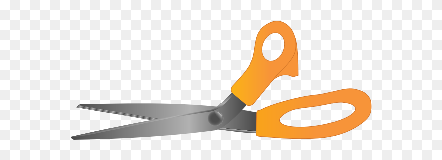 Vector Illustration Of Pair Of Open Orange Scissors - Scissors Clip Art - Png Download