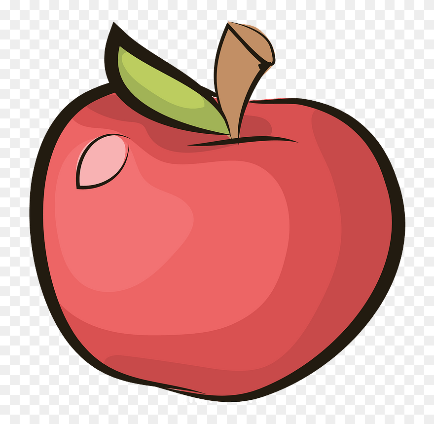 Red Apple With Leaf Clipart - Mcintosh - Png Download