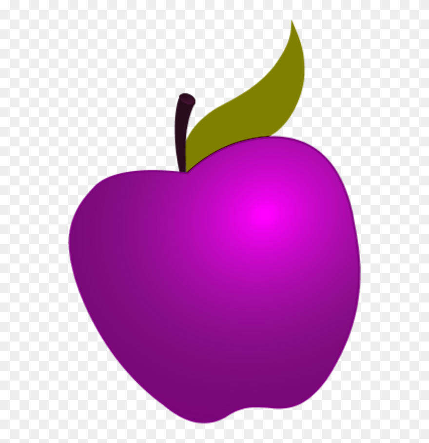 Red Apple Outline Clipart Svg Royalty Free Free Red - Purple Apple Clipart - Png Download