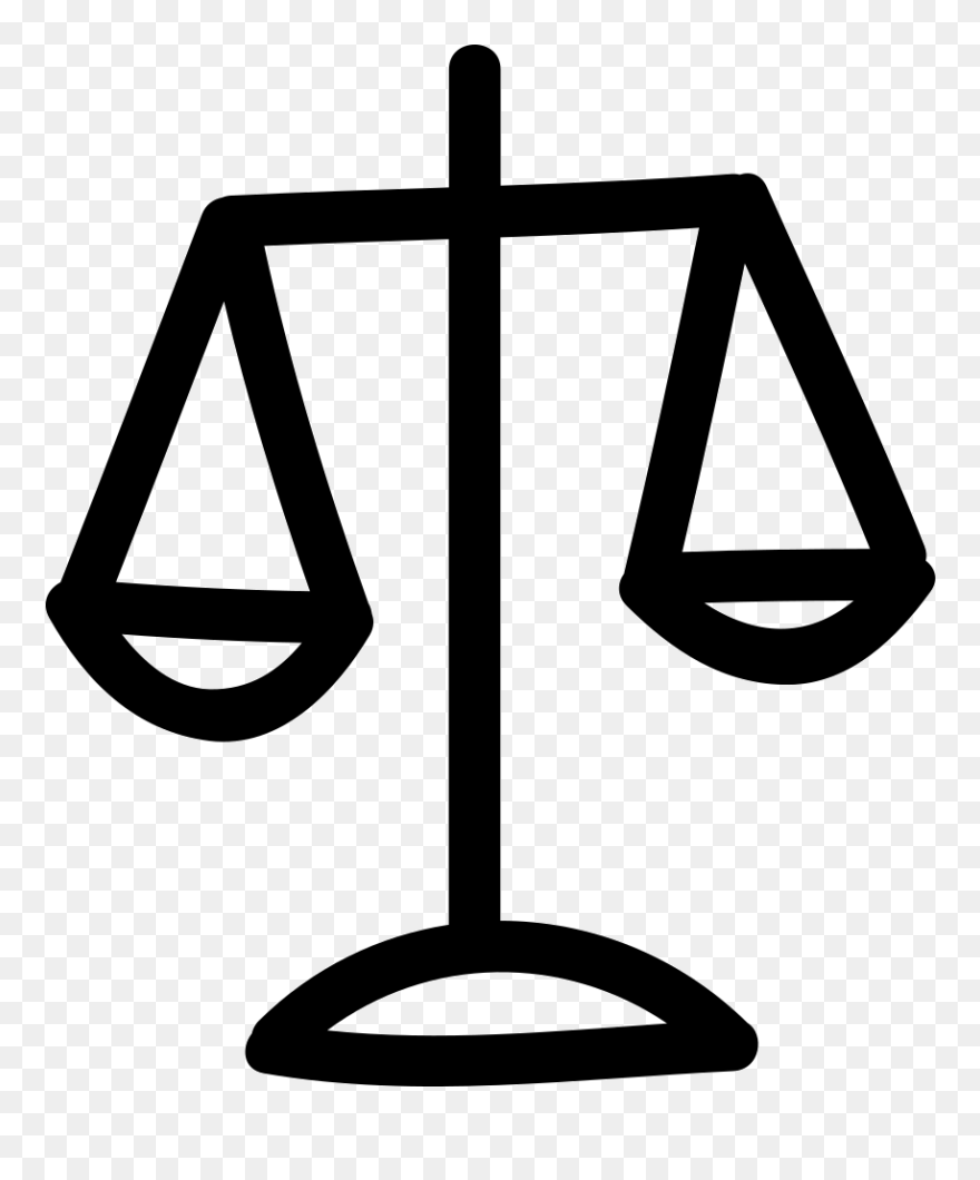 Balance Scale Hand Drawn Symbol - Facil Balanza Para Dibujar Clipart