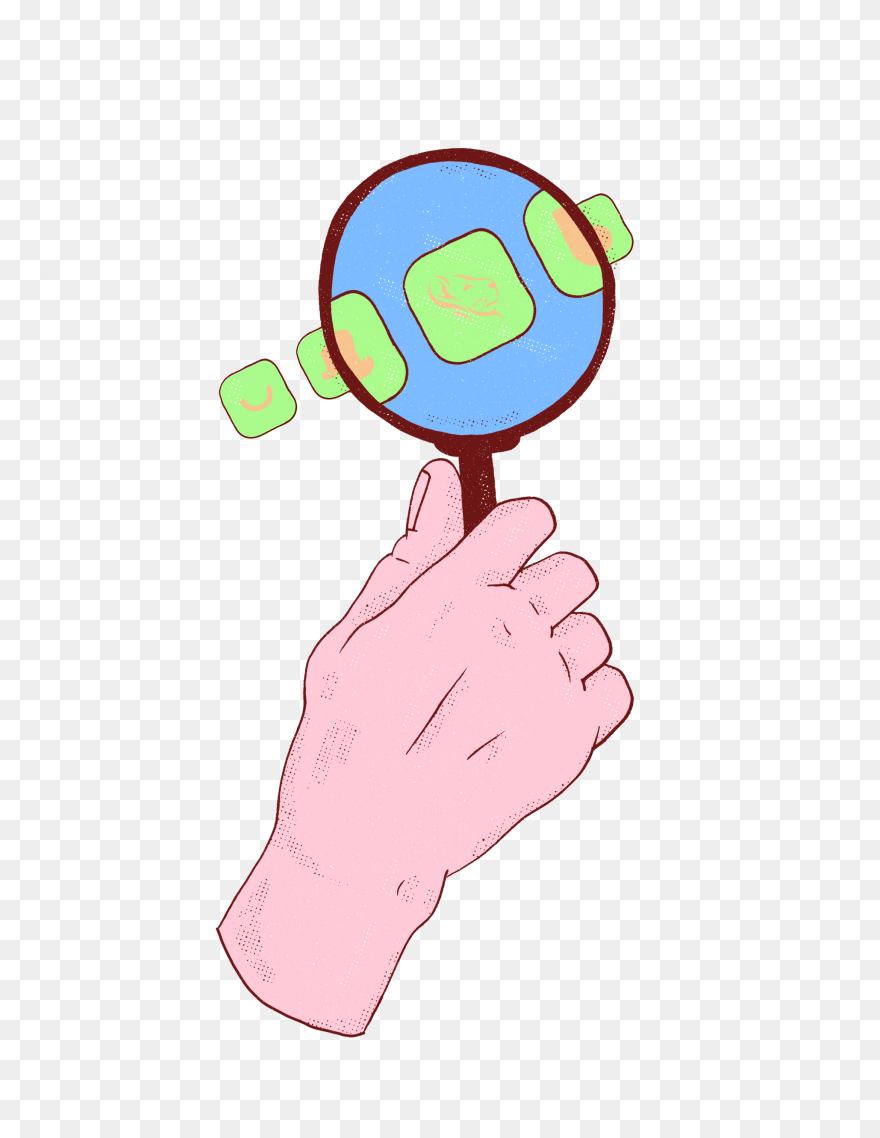 Illustration Of A Hand Holding A Magnifying Glass With Clipart