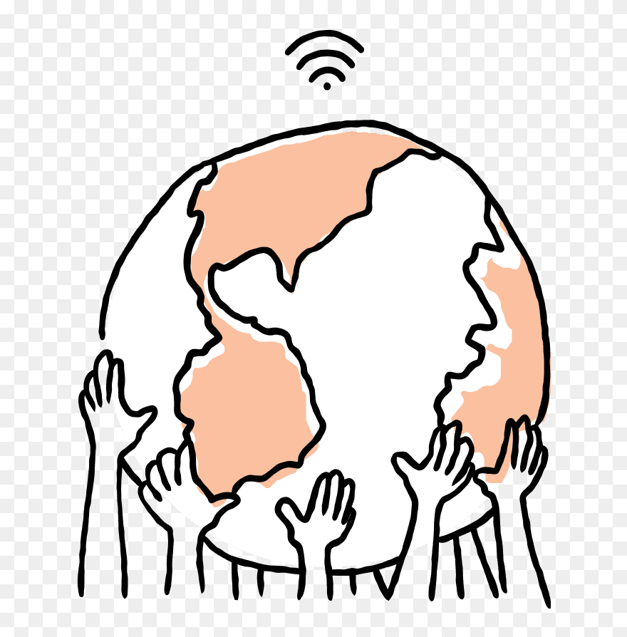 Hands Holding World With Internet Clipart