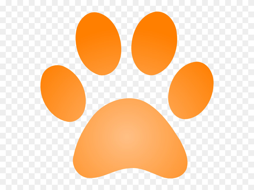 Tiger Paw Print - Paw Print Png Orange Clipart