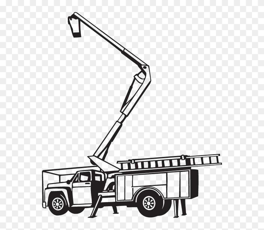 Clip Art Aerial Work Platform Pickup Truck Construction - Coloring Page Bucket Truck - Png Download