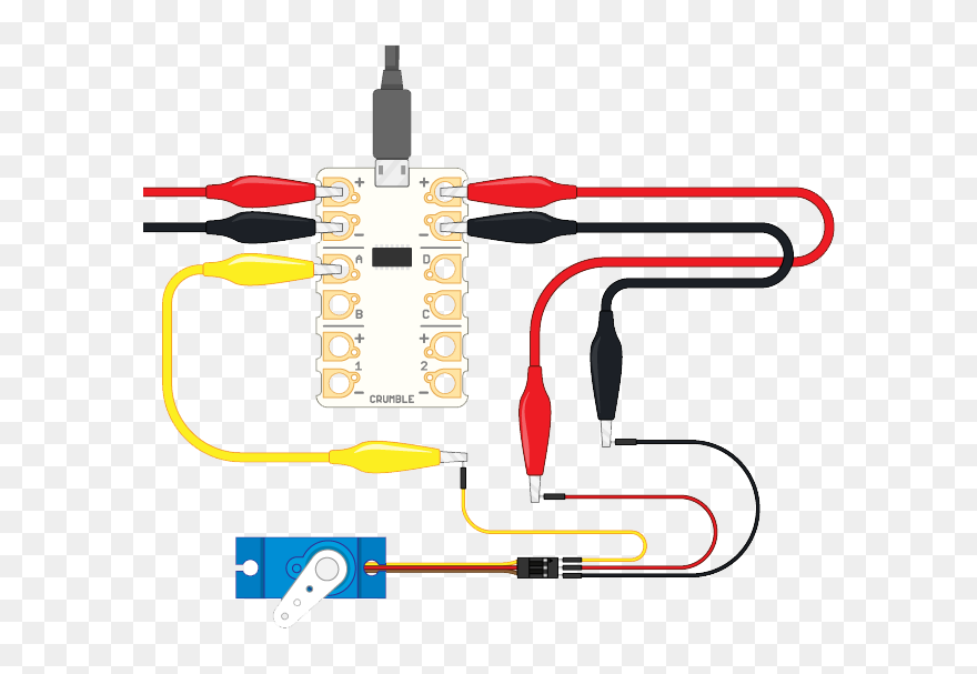 Crumble Motor Using A Switch Clipart