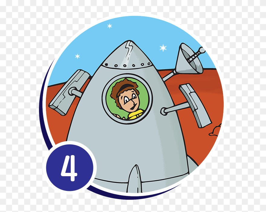 Girl Inside Spaceship On The Surface Of A Red Planet - Circle Clipart