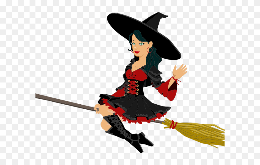 Witch On Broom Clipart