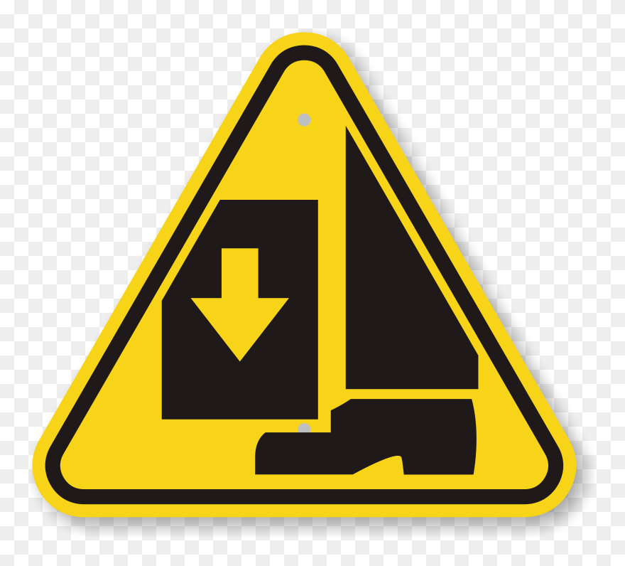 International Crushing Of Toes/foot Hazard Iso Sign, - Foot Crush Warning Label Clipart