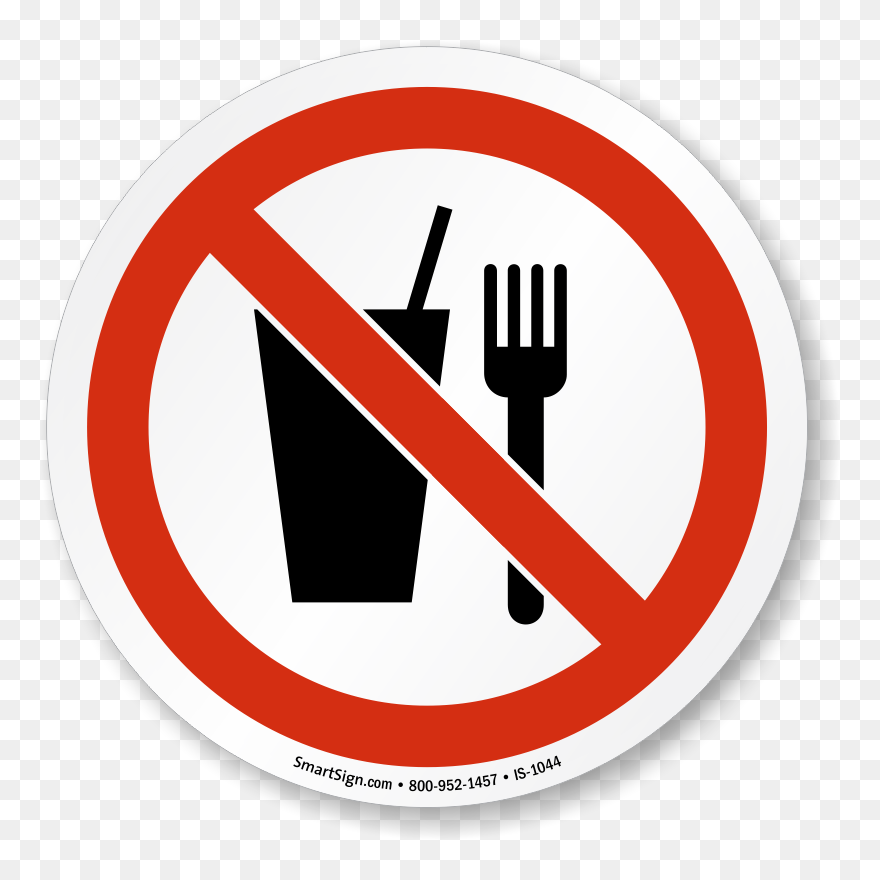 Transparent Caution Sign Clipart - No Eating Or Drinking Symbol - Png Download