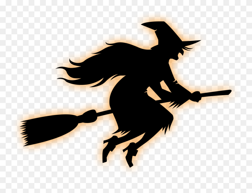Witchs Broom Witchcraft - Witch Riding A Broom Clipart