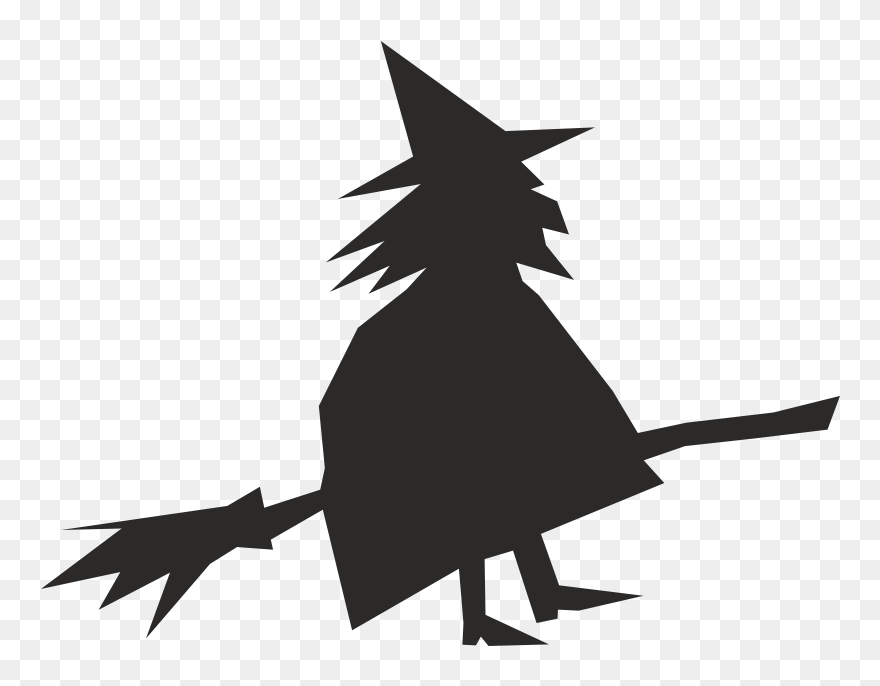 Broom Witchcraft Silhouette Clip Art - Witch On Broomstick Clipart - Png Download