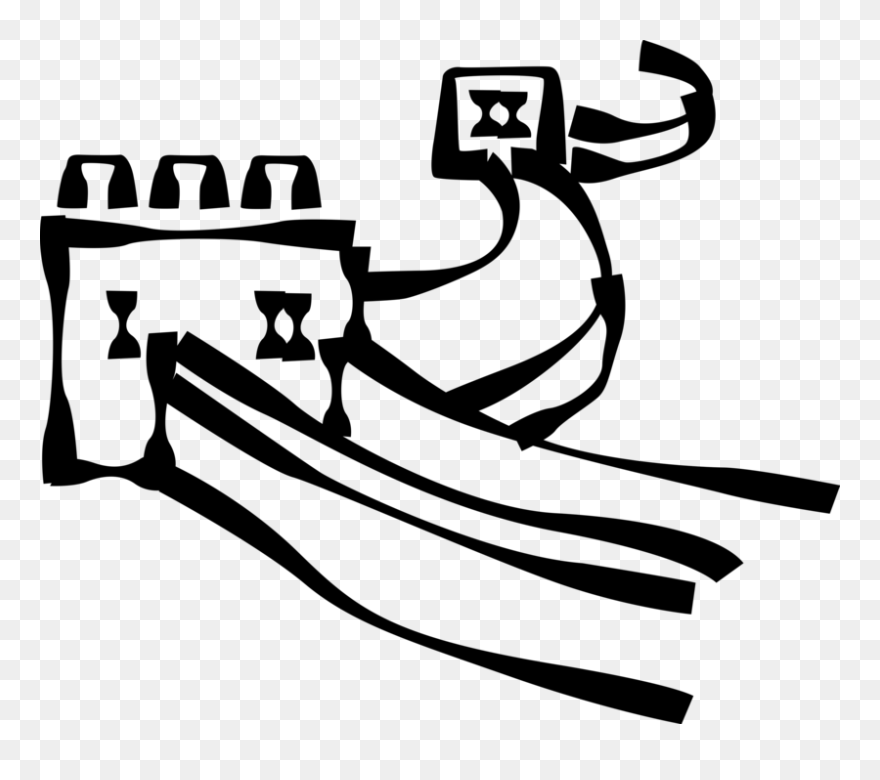 Vector Illustration Of Great Wall Of China Fortification - Great Wall Of China Clipart