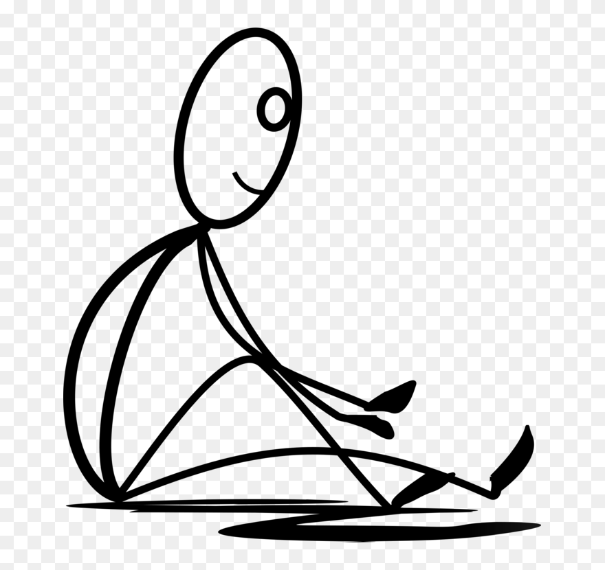 Line Art,plant,art - Stick Figure Sitting Down Clipart