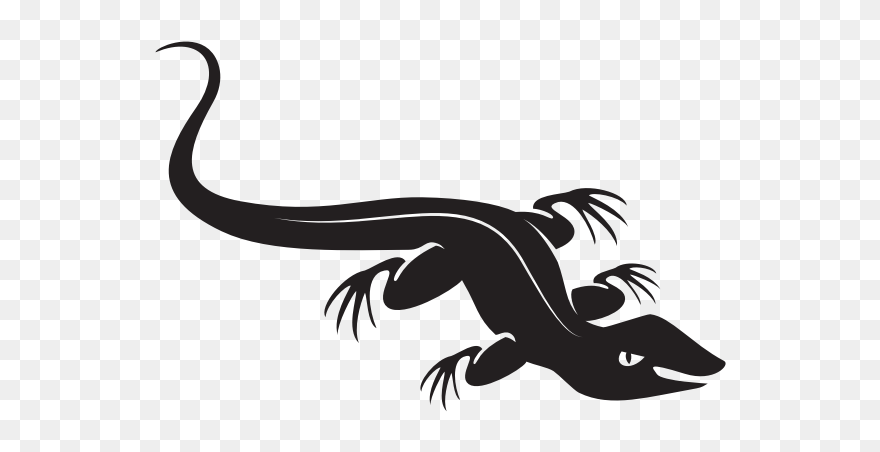 Black Lizard Silhouette - Illustration Clipart