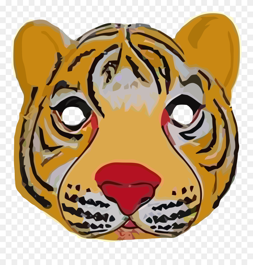 Tiger Face Cartoon Mask Clipart
