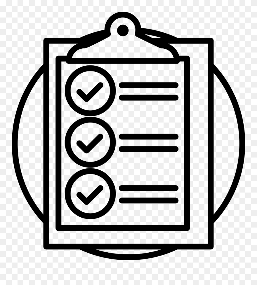 Clipboard With Check List - Checklist Black And White Clipart - Png Download