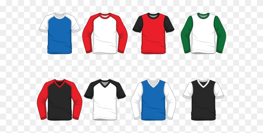 Men"s Raglan T-shirt Vector - T Shirt Raglan Vector Clipart