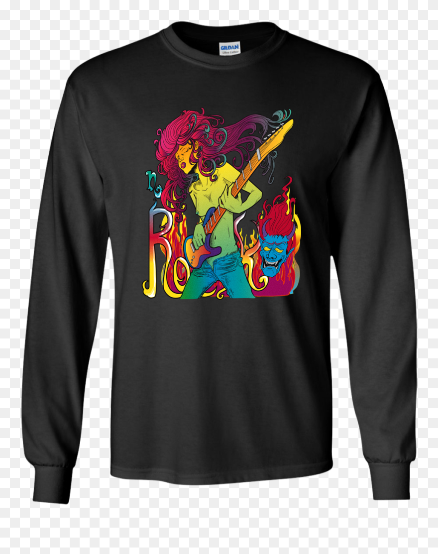 Retro Woman Playing Guitar - Anyone Can Be A Father Tshirt Clipart