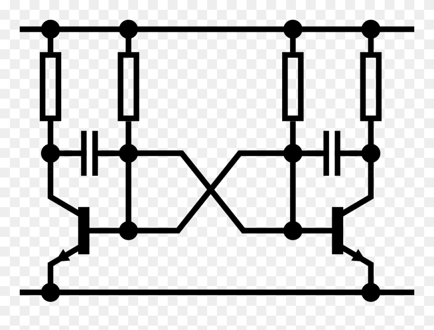 Astable Multivibrator - Npn Transistor Symbol Clipart
