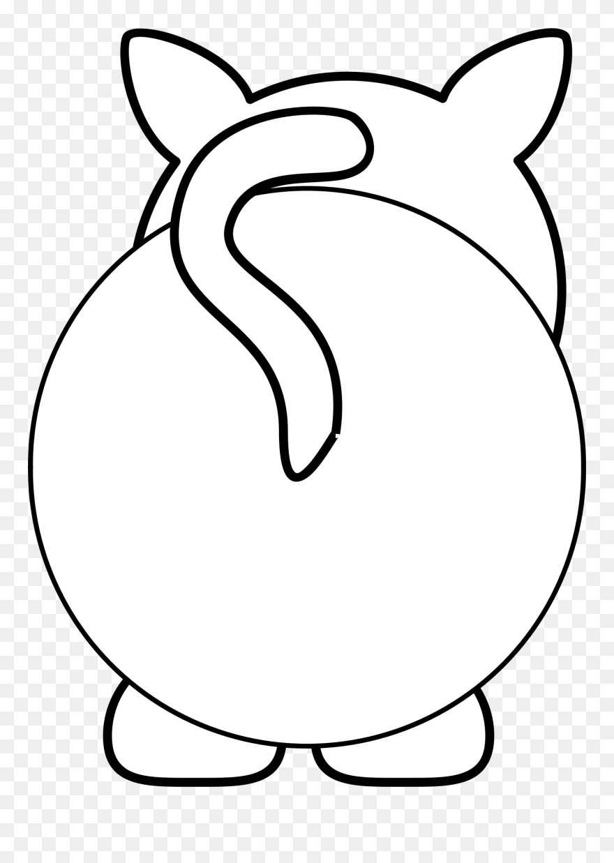 White Cat 7 Clip Arts - Line Art - Png Download