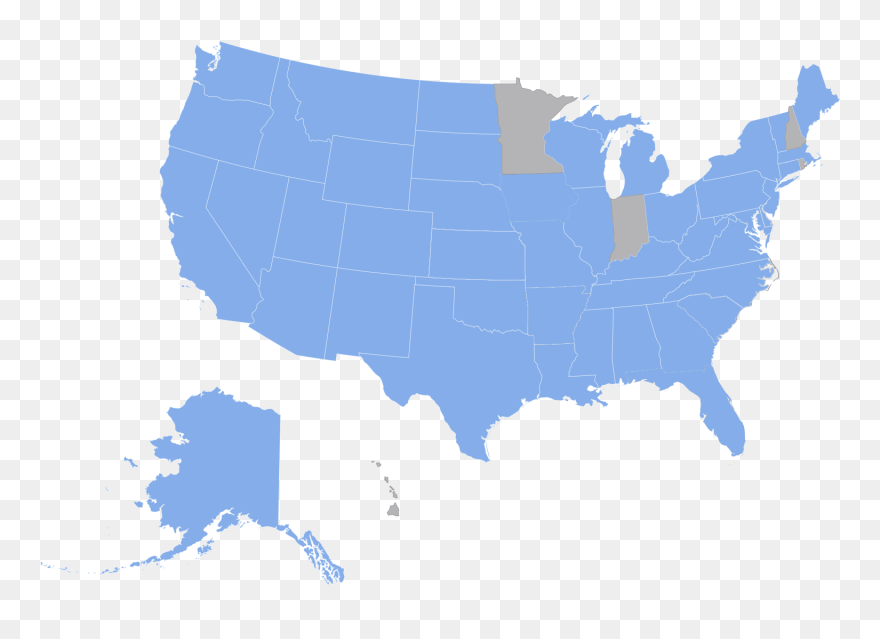 United States Grey Map - Stater I Usa Med Dødsstraff 2017 Clipart