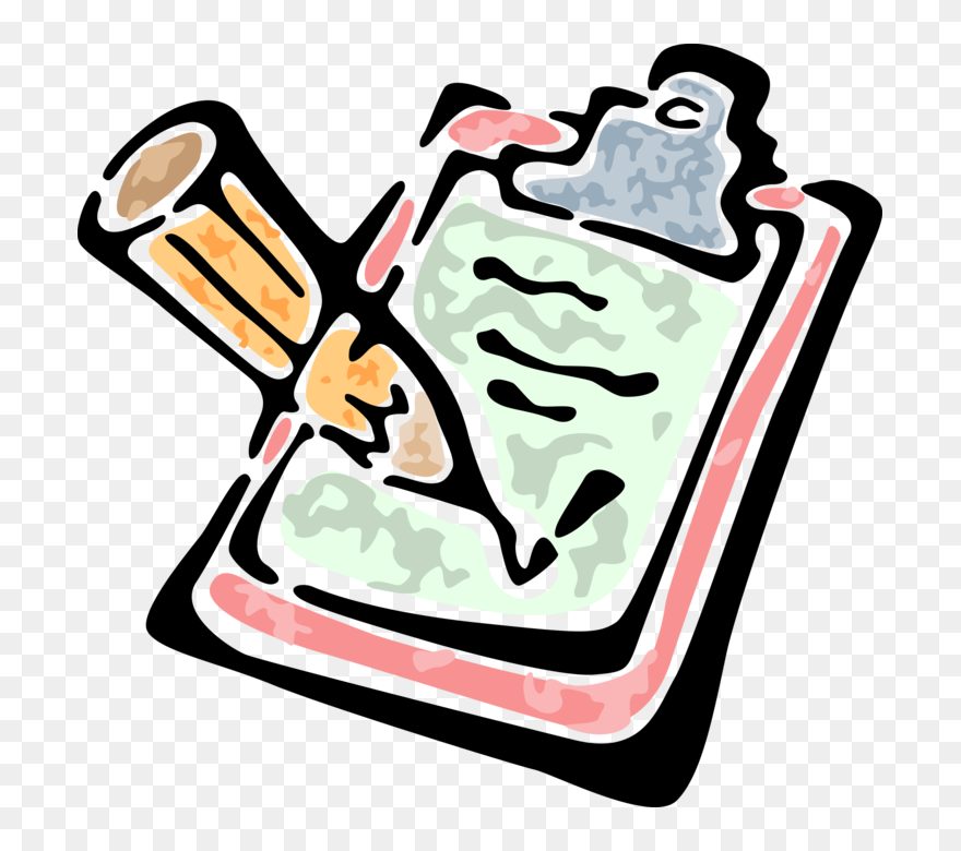 Vector Illustration Of Wooden Clipboard Portable Writing - Clipboard Clip Art - Png Download