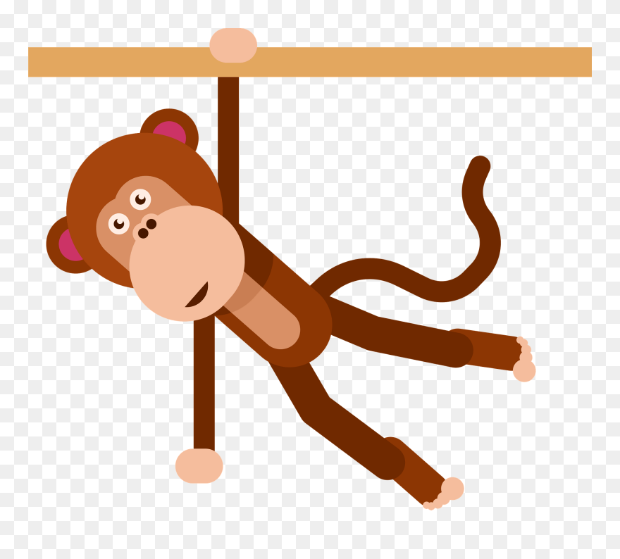Monkey Animal Clipart - Scimmia Appesa A Un Ramo Disegno - Png Download