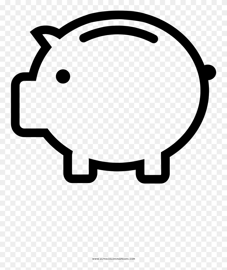Piggy Bank Coloring Page - Icon Piggy Bank Png Clipart