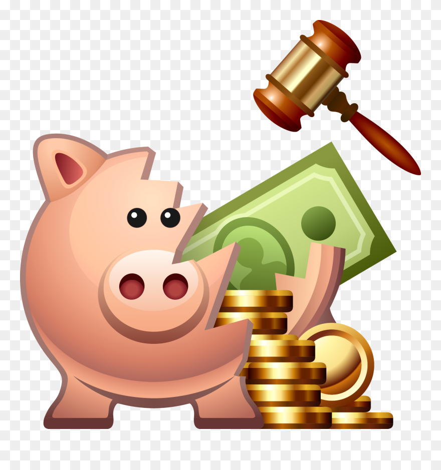 Piggy Bank Png - Копилка Свинья С Деньгами Clipart