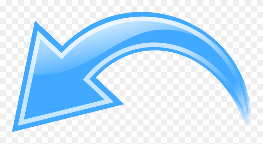 Curved Arrow Blue - Blue Curved Arrows Clipart - Png Download