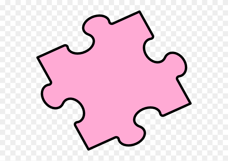 Pink Puzzle Piece Clip Art At Clker - Jigsaw Puzzle Peice Color - Png Download