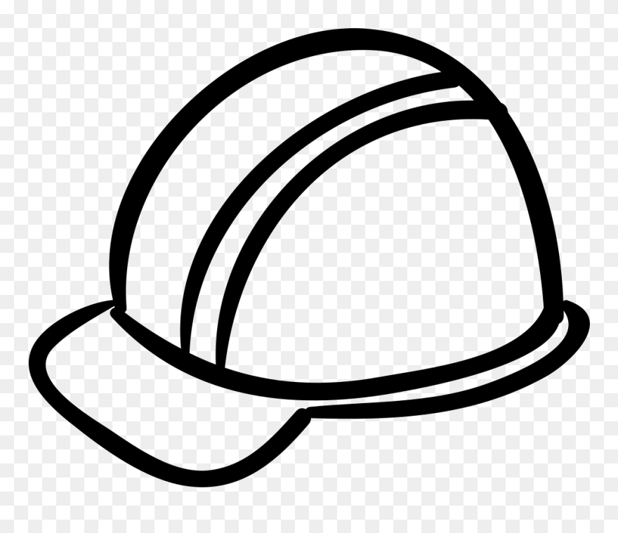 Cap Outline Hand Drawn Construction Tool Svg Png Icon - Construction Cap Icon Png Clipart