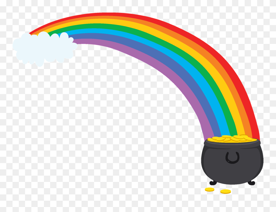 Transparent Rainbow Pot Of Gold Clipart