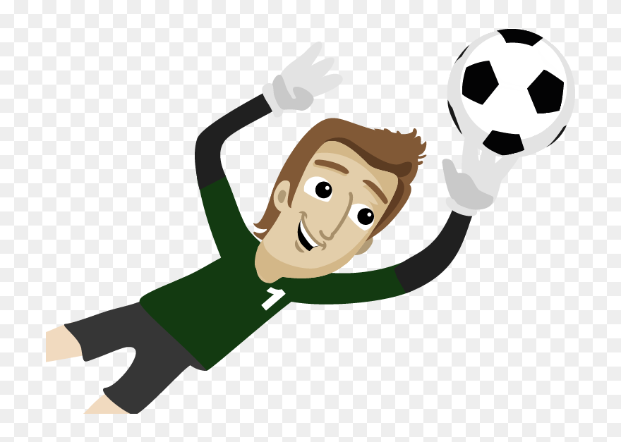 Goalkeeper Drawing Clip Art - Football Goalkeeper Transparent Background - Png Download