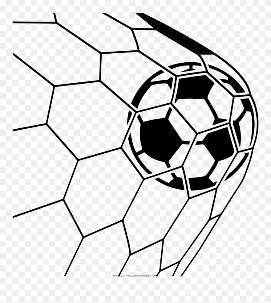 Goal Coloring Page - Soccer Ball Goal Png Transparent Clipart