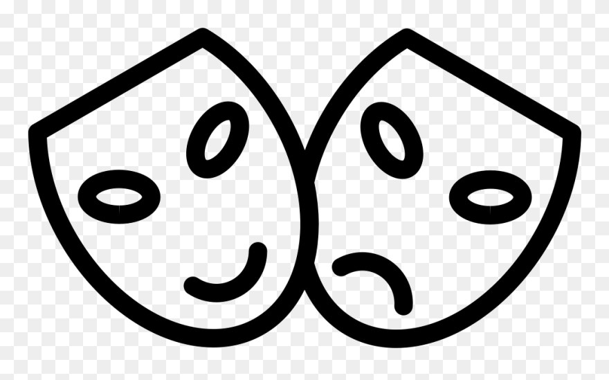 Transparent Drama Faces Png - Maschera Teatro Viso Disegno Clipart