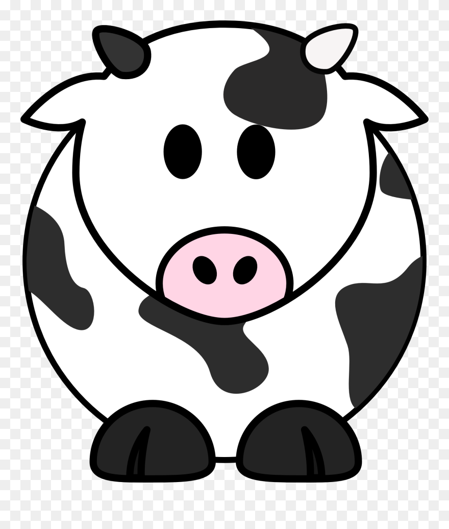Cute Cow Clipart Black And White - Png Download