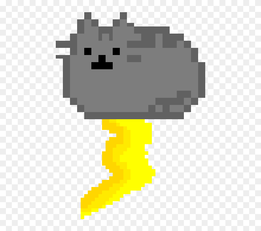 Pusheen Storm Cloud - Sharingan Naruto Pixel Art Clipart