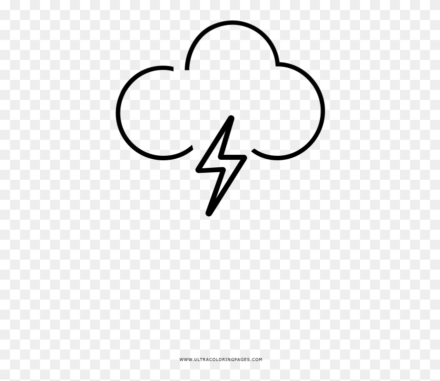 Storm Cloud Coloring Page - Line Art Clipart