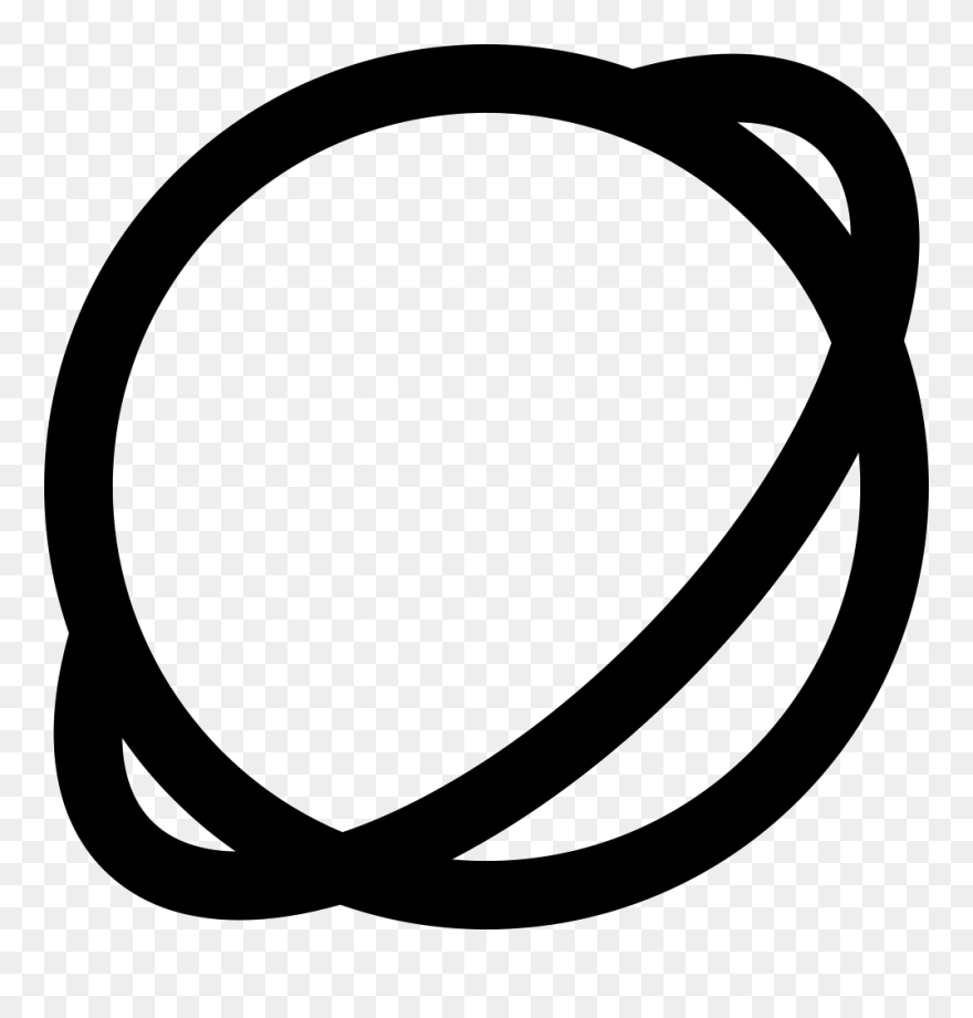 Saturn Space Outlined Planet - Planet Outline Png Clipart