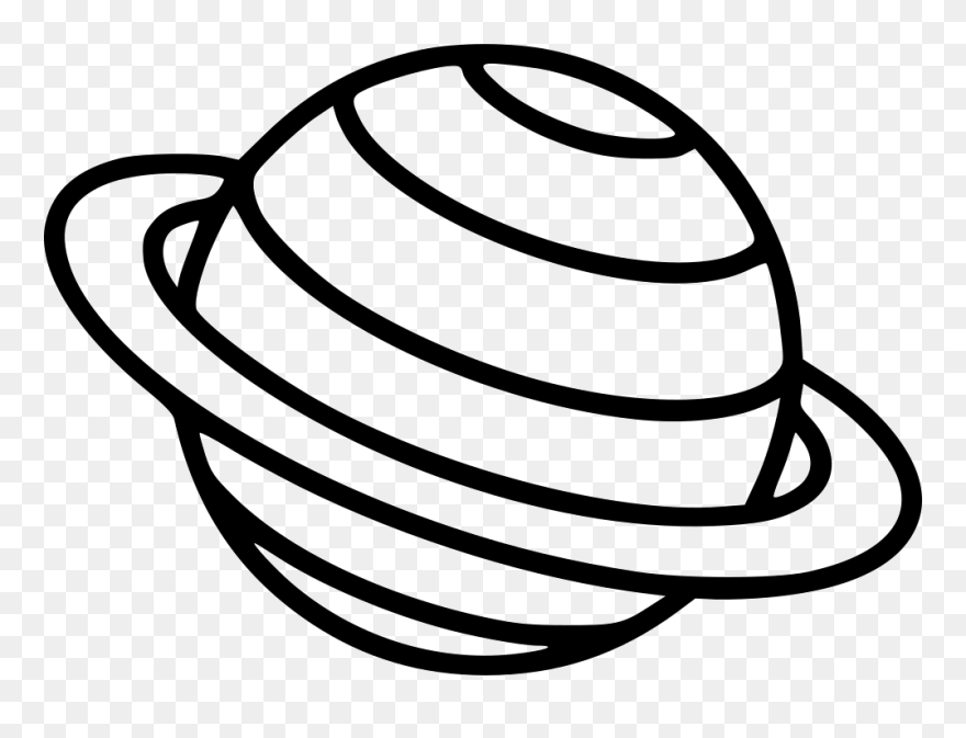 Planet Saturn - Line Art Clipart