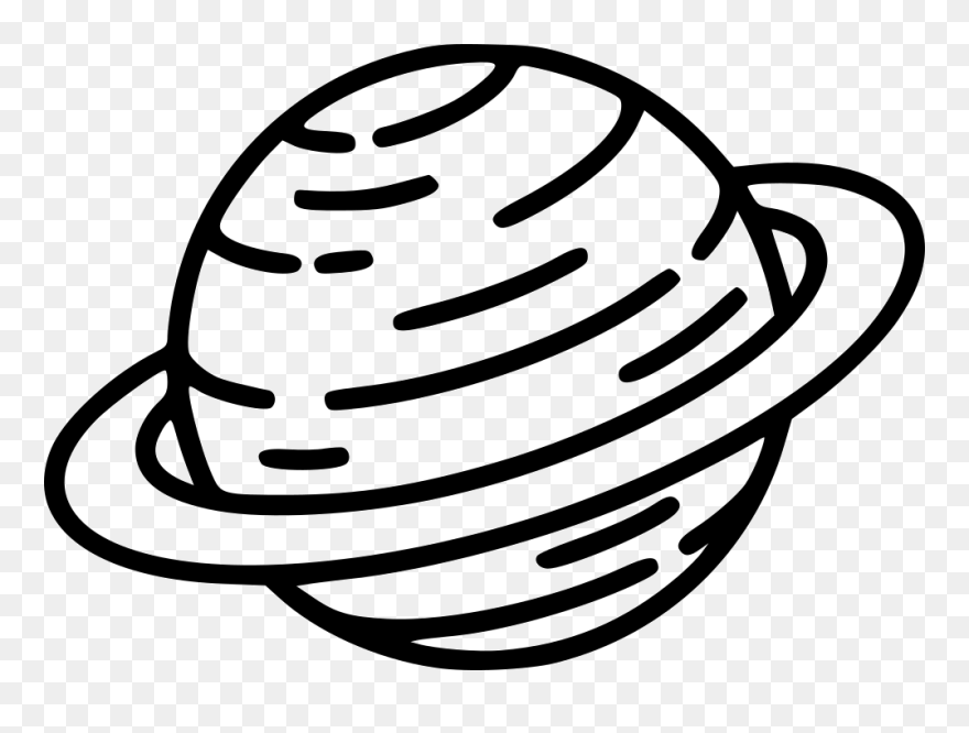 Planet Saturn - Saturn Clipart Black And White - Png Download