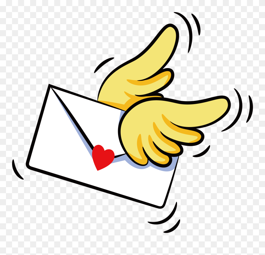 Envelope Clipart Yellow Envelope - Envelope Wings Png Transparent Png