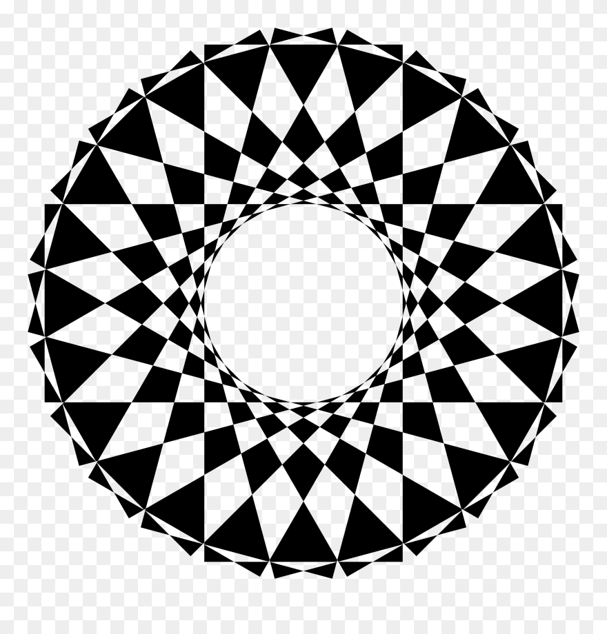 Triangular Clipart Checkered - Optical Illusion Art Deco - Png Download